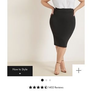 NWT Eloquii Neoprene Pencil Skirt, Black, Sz16